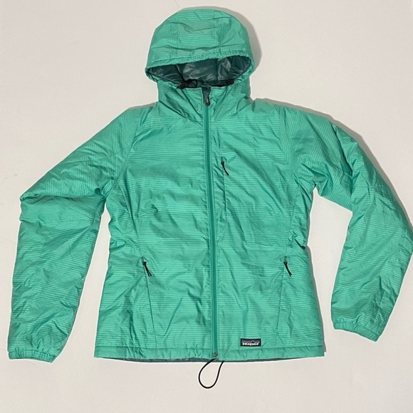 Patagonia Micro Puff Hooded Jacket Teal Green Grid 83986 outdoor small s - Picture 11 of 15
